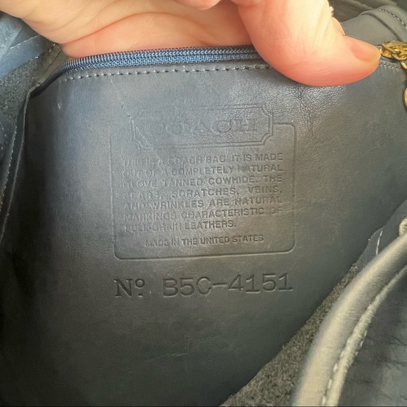 Coach Vintage Midnight Blue Two Pocket Drawstring Shoulder Bag - Picture 10 of 11